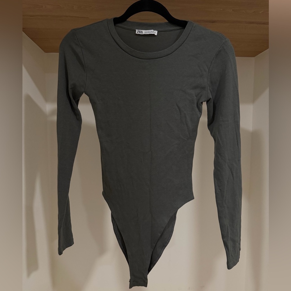 Zara Charcoal Long Sleeve Bodysuit